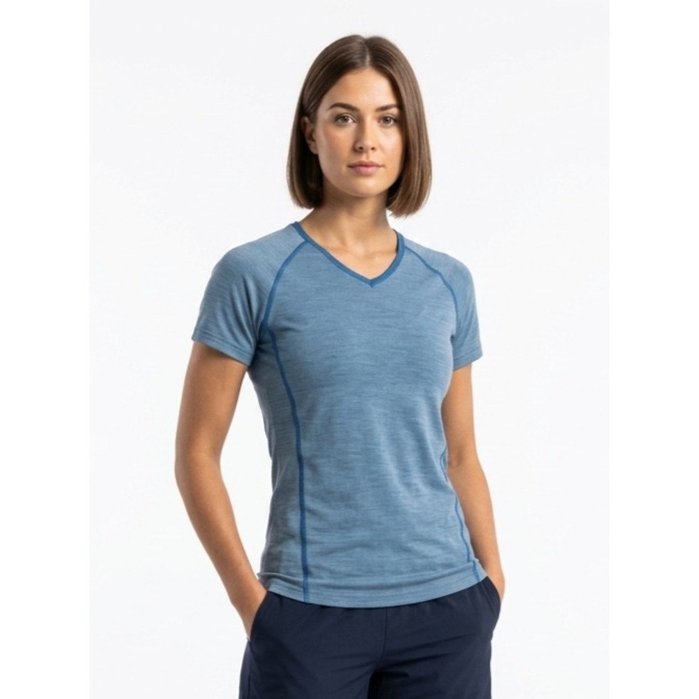 Smartwool T-Shirt Womens M Light Blue Merino Wool Short Sleeve Base Layer